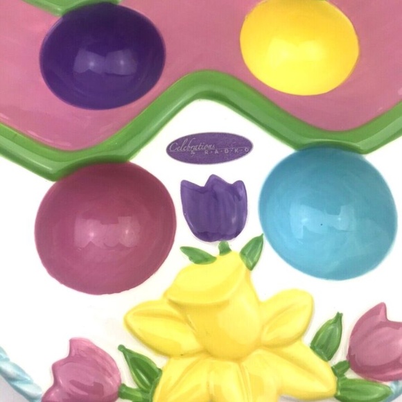 Easter Egg Holder plate tray dish holiday handcrafted decor centerpiece 6 holder - Picture 2 of 6